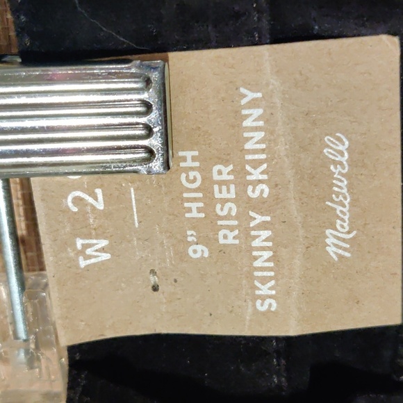 Madewell 9" Super Skinny Black Velvet Jeans NWT Size 29 - Picture 5 of 7